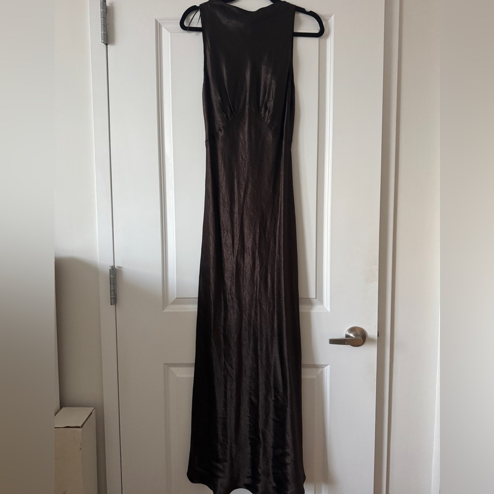 ZARA Espresso Sleeveless Gown - NWT - Picture 2 of 5